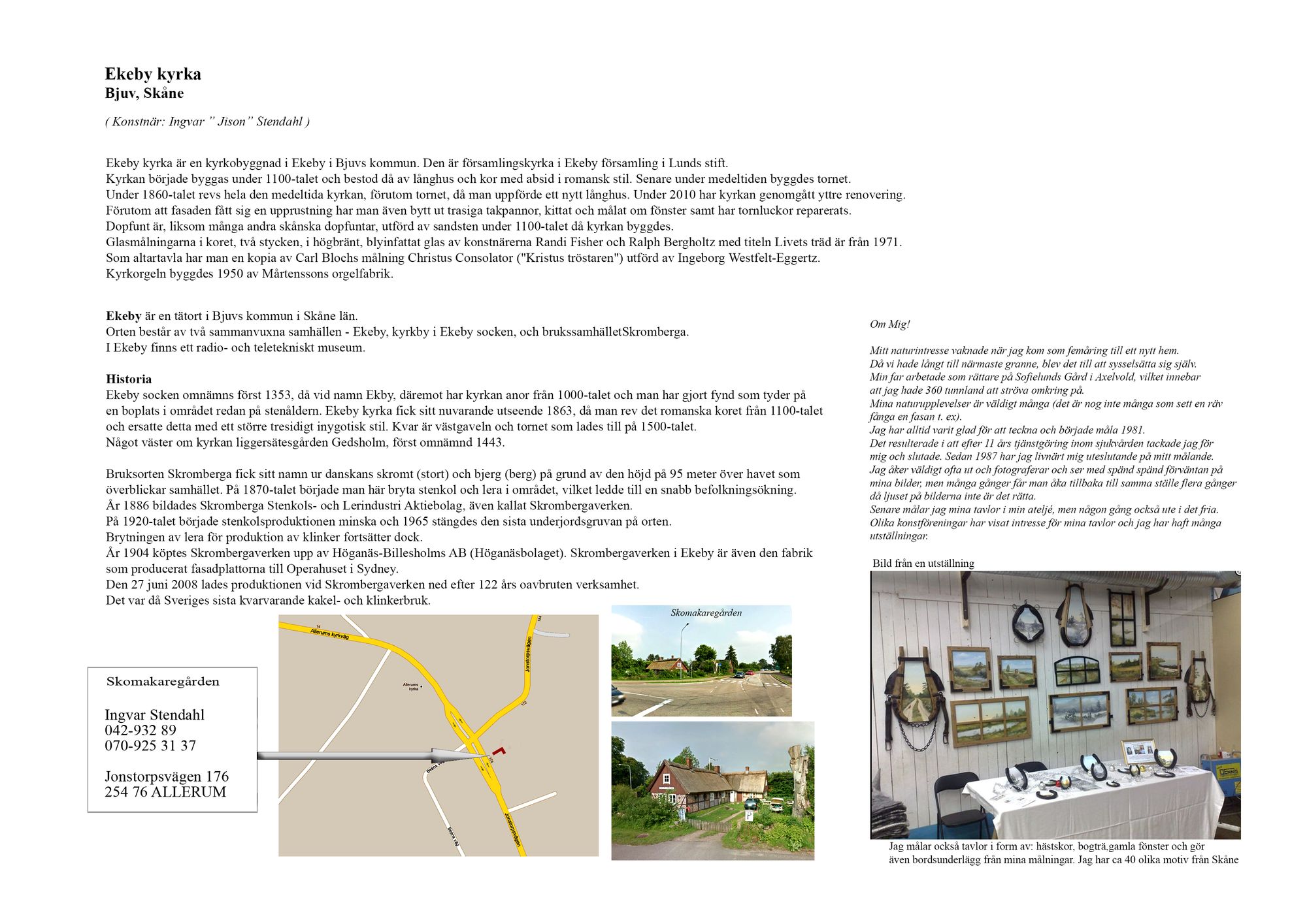 Skannad baksida av bordstablett BT-018, Ekeby kyrka, med hela texten om platsen.