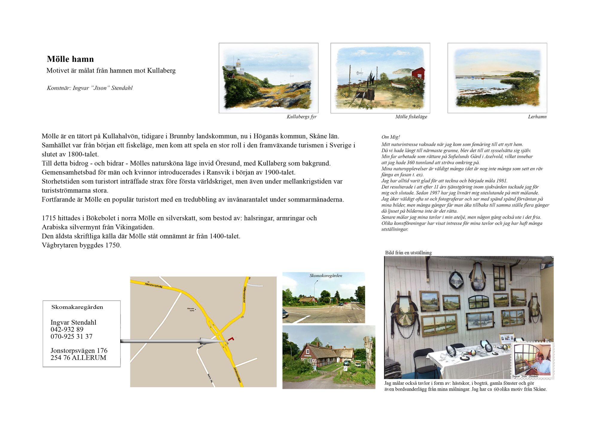 Skannad baksida av bordstablett BT-063, Mölle hamn, med hela texten om platsen.